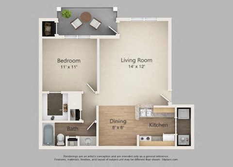 The Telefair Floor Plan at The Atlantic Brookwood, Atlanta, GA, 30309